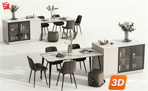 Dining Table Set Skp Files